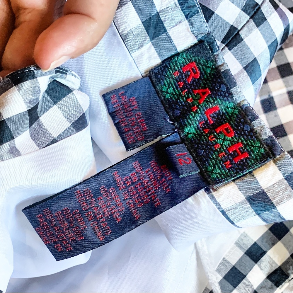 RALPH Ralph Lauren vintage retro pant gingham print trousers size 12 - Picture 9 of 11
